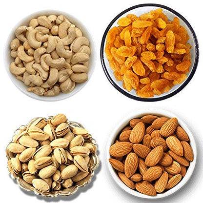 Organic Purify Dry Fruits Combo Pack of 4 - (Almonds, Cashews, Pistachios, Raisins) - Healthy Dry Fruit Snacks | Tasty & Delicious, Rich in Protein (4KG...