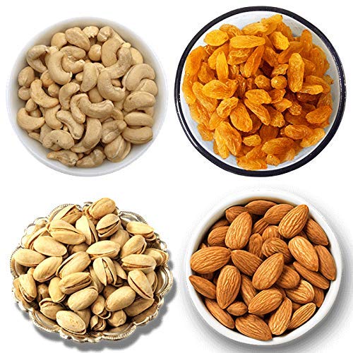 Organic Purify Dry Fruits Combo Pack of 4 - (Almonds, Cashews, Pistachios, Raisins) - Healthy Dry Fruit Snacks | Tasty & Delicious, Rich in Protein (4KG...